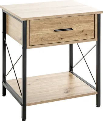 Produktbild von Konsole >52470< in eiche, schwarz, MDF, Metall - 45x60x40cm (BxHxT)