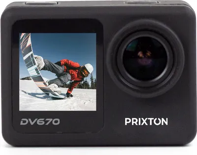 Produktbild von PRIXTON Action-Kamera DV670 | Sportkamera mit 4K-Auflösung, Doppelbildschirm, WLAN und Mobile App, Optischer Stabilisator, MultiSport