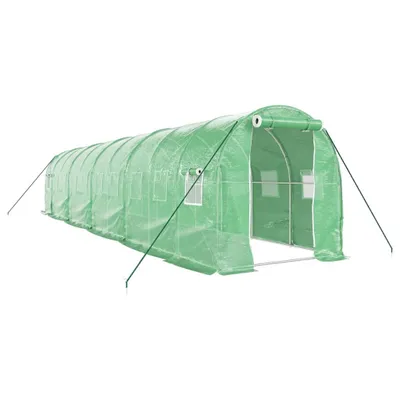 Produktbild von vidaXL Gewächshaus mit Stahlrahmen Grün 20 m² 10x2x2 m