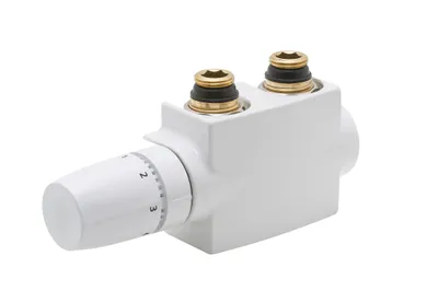 Produktbild von MERT Design Anschlussarmatur Ventilhahnblock Weiss/Chrom Badheizkörper : 1000-SAMISET-W