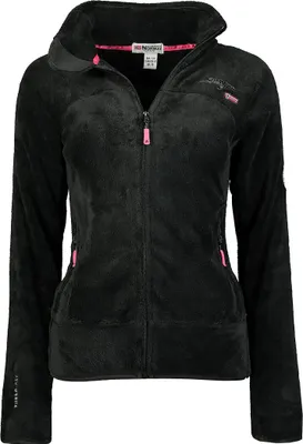 Produktbild von Geographical Norway Damen warme flauschige Fleece Jacke Outdoor Sweater Ski Sport Freizeit Model: G-Ursinia, Farbe: Schwarz, Größe: L