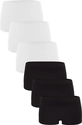 Produktbild von Fabio Farini - 6 Stück Damen Hipster Boxershorts - Frauen Unterhosen Slip Set Seamless angenehmes Tragegefühl ohne Seitliche Nähte