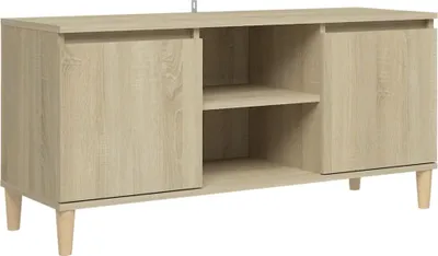 Obrázek produktu pro vidaXL TV skříňka s nohami z masivního dřeva dub Sonoma 103,5x35x50 cm