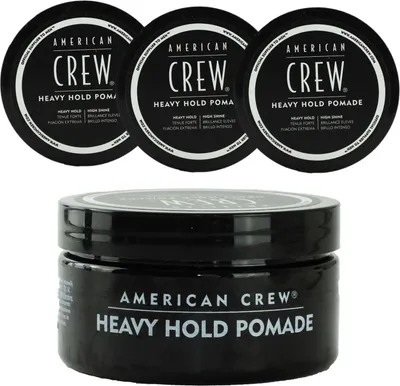 Produktbild von American Crew Heavy Hold Pomade 3 x 85 g Haarwachs Stylingwax ultrastarker Halt Set