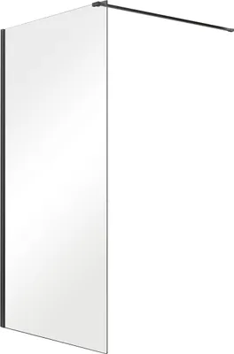 Produktbild von BADLAND Duschkabine Walk in Aveo Schwarz 90x195 8mm Gehärtetes Transparentes Glas mit Stabilisator