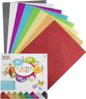 Produktbild von Grafix Glitzerpapier A4 – 8 Blatt