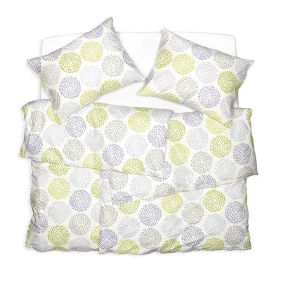 Obrázek produktu pro SCANquilt povlečení KLASIK cínie bílofialovozelená 100% bavlna 140 x 220/70 x 90 cm
