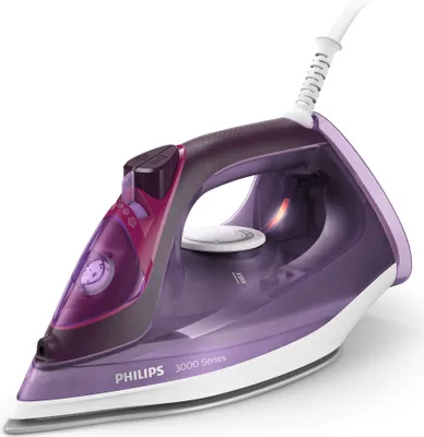 Produktbild von Philips Bügeleisen 3000 Series mit Keramikbügelsohle, 40 g/min konstanter Dampf, 2600 W, Violett (DST3041/30)