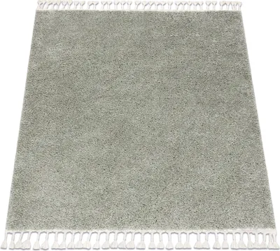 Zdjęcie produktu dla Dywan kwadratowy BERBER 9000 Frędzle berberyjski marokański shaggy zielony 160x160 cm