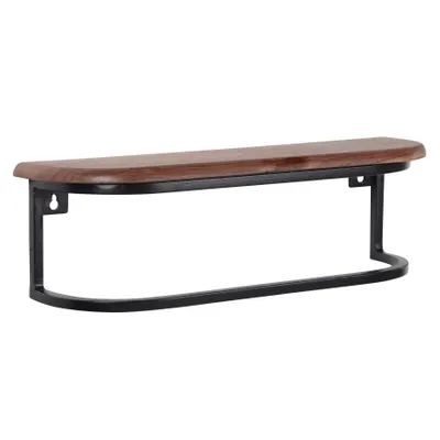 Produktbild von Wandregal 50x15x13 cm Massivholz Metall Hängeregal Regal Industrial