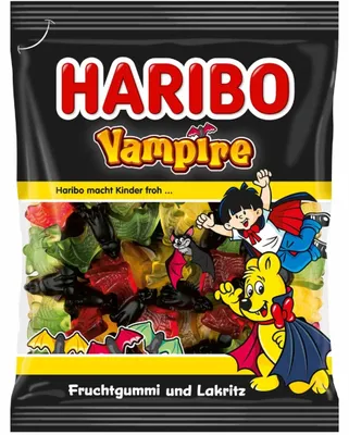 Produktbild von Haribo Vampire, Weiche Süßigkeiten, 175 g, Fruits, Mehrfarbig, 1461 kJ, 344 kcal