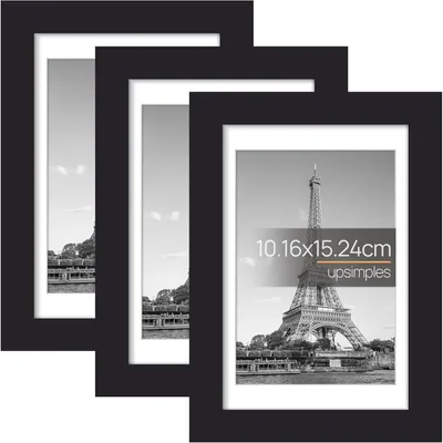 Productafbeelding van Fotolijstjes 10x15 cm, zwart, set van 3, kunststof