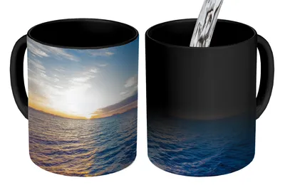 Obrázek produktu pro MuchoWow® Kouzelný pohár Slunce - moře - světlo 350 ml Barva měnící se pohár Dárkový nápad - foto hrnek