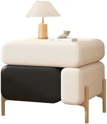 Productafbeelding van Nachtkastje met 3 Lades - Beige - 45x40x50 cm