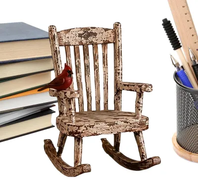 Productafbeelding van Vintage Rode Vogelbeeldje voor Decoratie