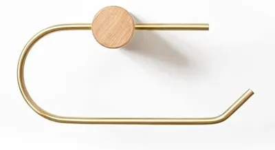 Produktbild von Holz-Toiletspapierhalter Handtuchhalter ohne Bohren Selbstklebend oder für Wandmontage Toiletspapierhalter Handtuchhalter für Bad minimalistischer Design