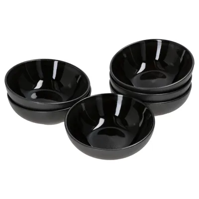 Zdjęcie produktu dla Reactive Glaze Grey Black Zestaw 6 miseczek na przekąski i dipy 120ml Miska na deser