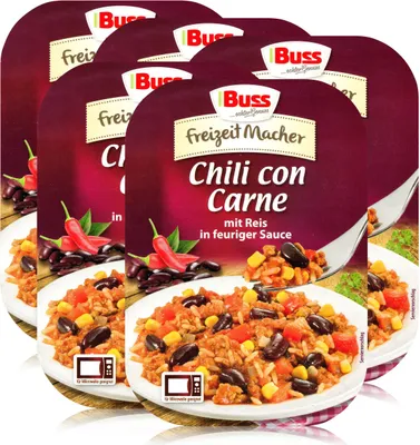 Produktbild von Buss Freizeitmacher Chili con Carne mit Reis 300g - Fertiggericht (5er Pack)