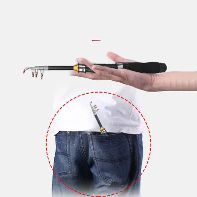 Zdjęcie produktu dla Miniaturowy, przenośny zestaw wędkarski - wędka do łowienia karpi i szczupaków