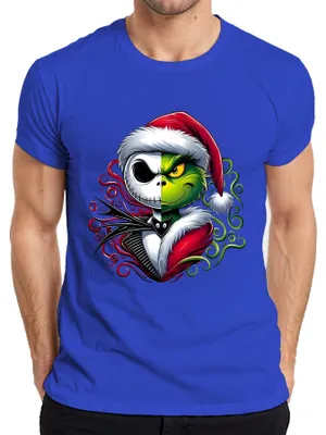 Obrázek produktu pro Pánské tričko Nightmare before Christmas Grinch Skeleton - Christmas Xmas, modré, 3XL