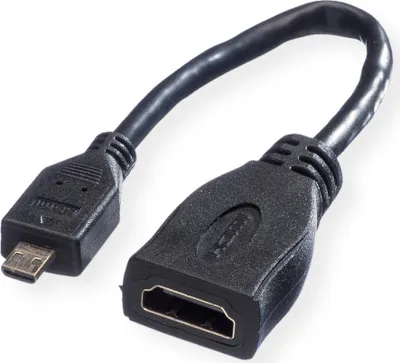 Produktbild von VALUE HDMI High Speed Kabel mit Ethernet, HDMI BU - Micro HDMI ST, 0,15 m