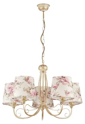 Immagine prodotto di Lampadario SARA ecru-rosa 5xE27x20W in metallo, dimensioni: 80x70x70 cm, IP20, Jupiter