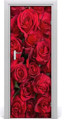 Produktbild von Tulup Türaufkleber 75x205 cm Dekorative Aufkleber Selbstklebend Wasserdichte Tapete Abnehmbar Schlafzimmer Wohnzimmer Wohnkultur - rote Rosen