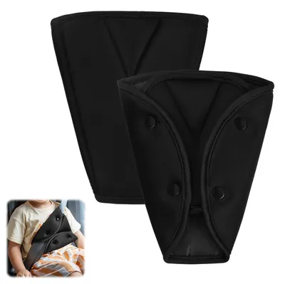 Productafbeelding van Gordelkussen - Autogordelkussen - 20 x 23 cm - Zwart - Voor kinderen in de auto
