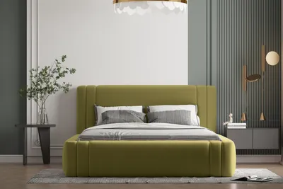 Produktbild von Polsterbett ROLF 160 x 200  mit Matratze, Bettkasten und Lattenrost. Farbe: Grün