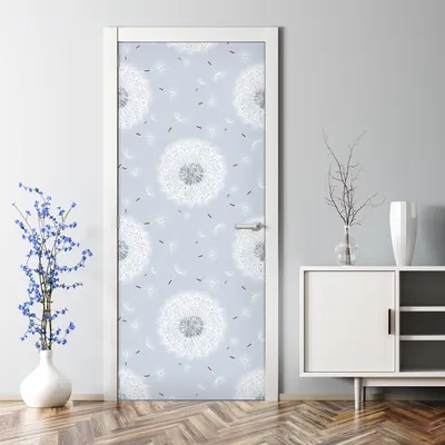 Produktbild von Dekorative Türposter selbstklebend Klebefolie Wandaufkleber Türaufkleber Graue Löwenzähne 77 x 200 cm