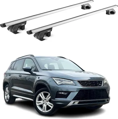 Produktbild von Dachträger Grundtäger für Seat Ateca 2016-2025 5 tür 90kg Alu Silber 2 tlg ABE