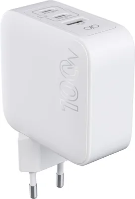 Zdjęcie produktu dla Force Power, uniwersalna ładowarka sieciowa 100W GaN USB-C i USB-A PD, biała