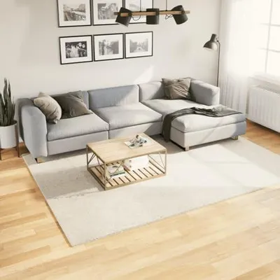 Produktbild von Teppich Oviedo Kurzflor Beige 200x280 cm - Weicher Wohnzimmer Teppich in Teddy-Optik, Großer Faltbarer Webteppich für Schlafzimmer und Büro, Geeignet für Fußbodenheizung