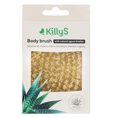 Obrázek produktu pro Tělový kartáč KillyS s agávovým štětem - 100% přírodní péče o pokožku