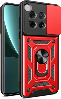 Produktbild von Hülle für OnePlus 12 Magnetische Ring Ständer Halter Dia Kameraschutz TPU Bumper Silikon Schutzhülle Rot