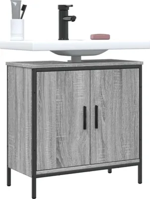 Produktbild von （Robust Möbel）Waschbeckenunterschrank/Badezimmermöbel- modernes Design - Badezimmerschrank/Unterschrank - Grau Sonoma 60x30x60cm Holzwerkstoff DE391263 - Badezimmerschränke