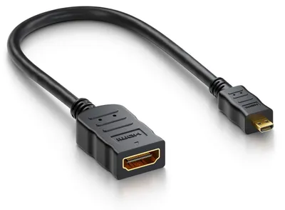 Produktbild von deleyCON 10cm Micro HDMI Adapter Kabel, Micro-HDMI auf HDMI Buchse