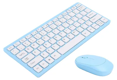 Obrázek produktu pro Bezdrátová klávesnice a myš, ergonomická a tenká klávesnice s 78 klávesami, tichá myš