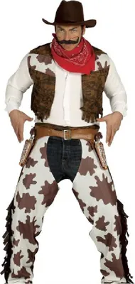 Produktbild von Fiestas Guirca - Cowboy-Kostüm für Herren Set FG1507 (XXL) (Braun/Weiß)