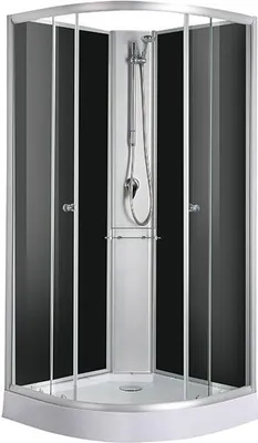 Produktbild von Komplettduschkabine RIO BLACK 90 x 90 x 204 - Dusche komplett - Doppel Schiebetüren - Sicherheitsglas - Duschkabine