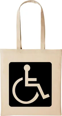 Produktbild von Huuraa Baumwollbeutel Rollstuhlfahrer Geschenk Einkaufstasche Natural 10 Liter Baumwolle Rollstuhlfahrer Accessoire
