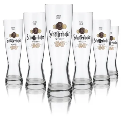 Produktbild von 6x Schöfferhofer Glas 0,5l Weißbierglas Hefeweizen Gläser Set Brauerei Bayern