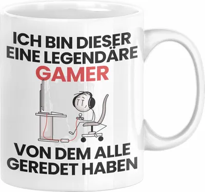 Produktbild von Gamer Geschenk Tasse Lustige Geschenkidee Geburtstag für Gamer Ich Bin Dieser Legendäre Gamer Von Dem Alle Geredet Haben Kaffee-Becher (Weiß)