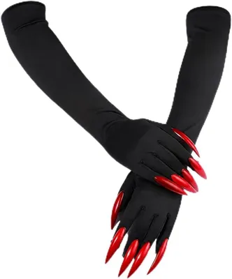 Imagen del producto de Guantes con tachuelas, uñas largas, color , uñas rojas, para Halloween