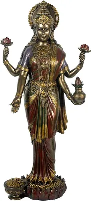 Image de Figurine décorative bronzée - Modèle Lakshmi - Figurine en bronze Figurine Décoration d'intérieur Statue