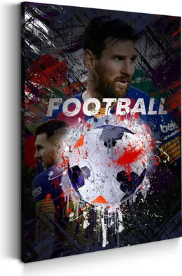 Produktbild von Fußballspieler Messi Pop Art Wandbild Leinwandbild Kunstdruck XL Wanddeko: 100x150x4cm