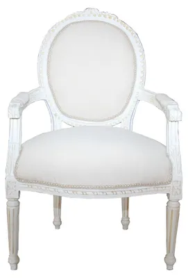 Produktbild von Casa Padrino Barock Salon Stuhl Antik Stil Creme - Weiss - Möbel Antik Stil