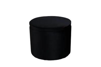 Immagine prodotto di Pouf Dunken, poggiapiedi con contenitore Ø51cm velluto nero.