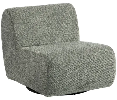Productafbeelding van HOMCOM Fauteuil, draaibare loungestoel met chenille-look, brede zitvlak, grijs