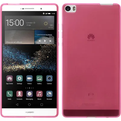 Produktbild von PhoneNatic Case kompatibel mit Huawei P8max - rosa Silikon Hülle transparent + 2 Schutzfolien